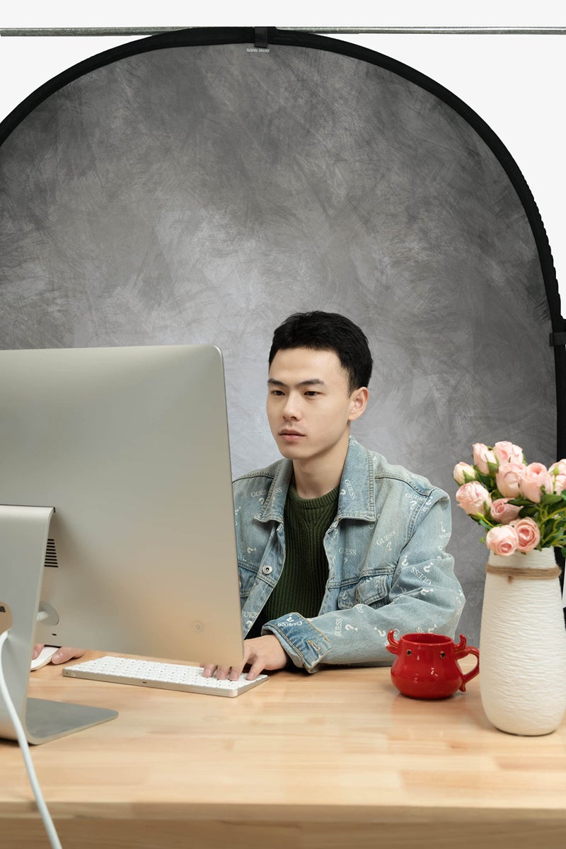 Kate Collapsible Backdrop Pop Up Photo Backdrops Grey Portable Background for Portrait Photography, for Video, for Live Stream, 5x6.5ft - Image 4